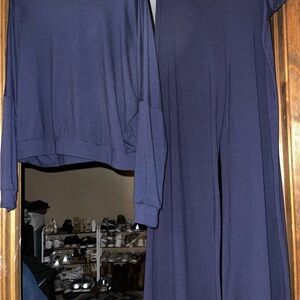 Navy Blue Two-Piece Lounge Set